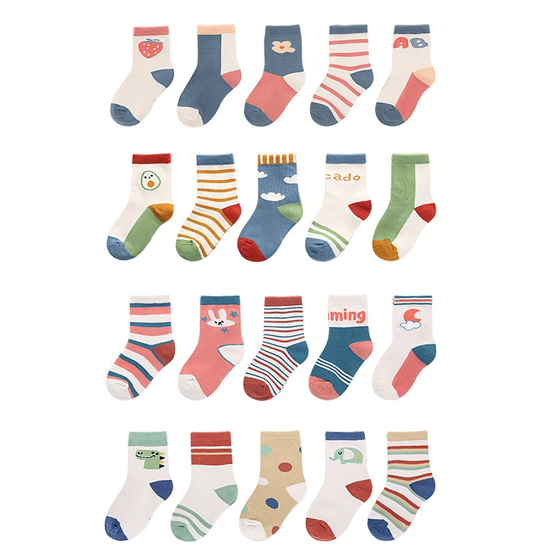 5Pairs/lot Infant Baby Socks Autumn Winter Cotton Socks Lovely Girls Cute Cartoon Flowers Boys Socks Baby Clothes Accessories