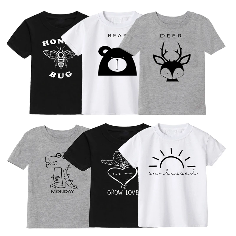 

Children T-Shirts Summer Unicorn For Boys T Shirt Cotton Fashion Cartoon Dinosaur Print Short Sleeve Baby Boy Clothes 18M - 10T
