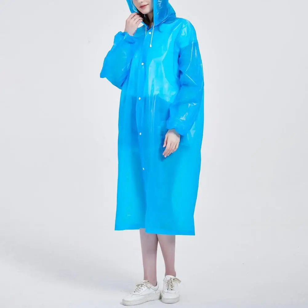 Unisex Raincoat Hooded Loose Simple Long Sleeve Non-disposable Rainwear for Rainy Day