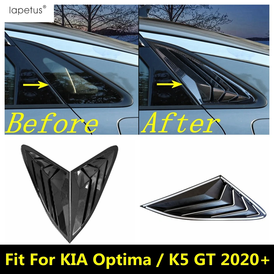 

Rear Side Triangle Window Shutters Decor Cover Trim Accessories For KIA Optima / K5 GT 2020 2021 2022 Carbon Fiber Exterior Kit