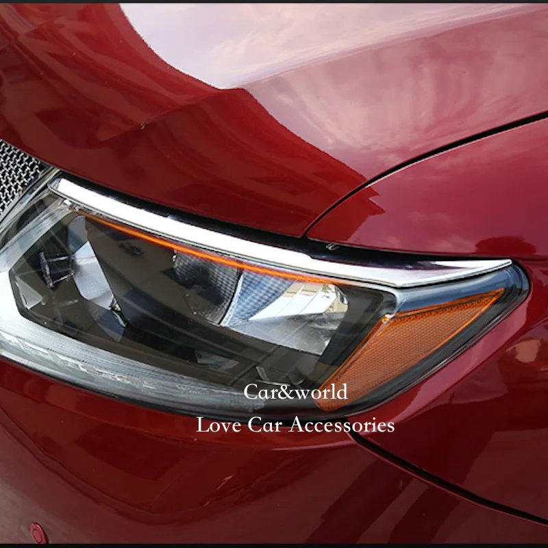 For 2014-2016 Nissan X-Trail X Trail Rogue T32 Headlights Eyebrow Cover Front Lights Trim ABS Chrome Car Styling Accessories