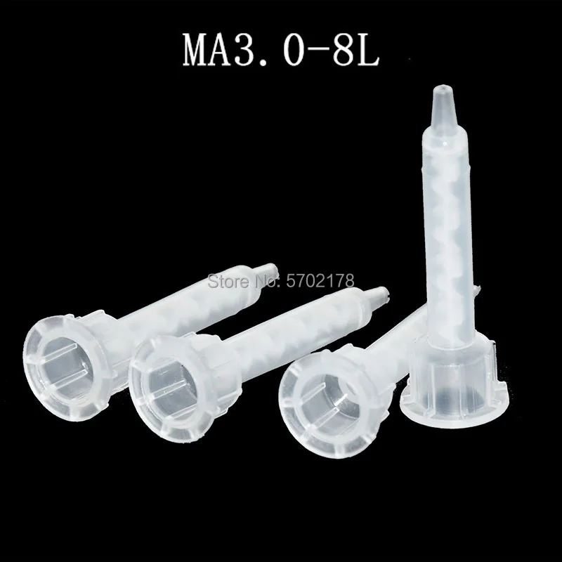 50pcs Static Mixer Mixing Nozzle  Epoxies Dispenser  Resin Static Mixer Round MC3.0-8L Mixing Nozzles