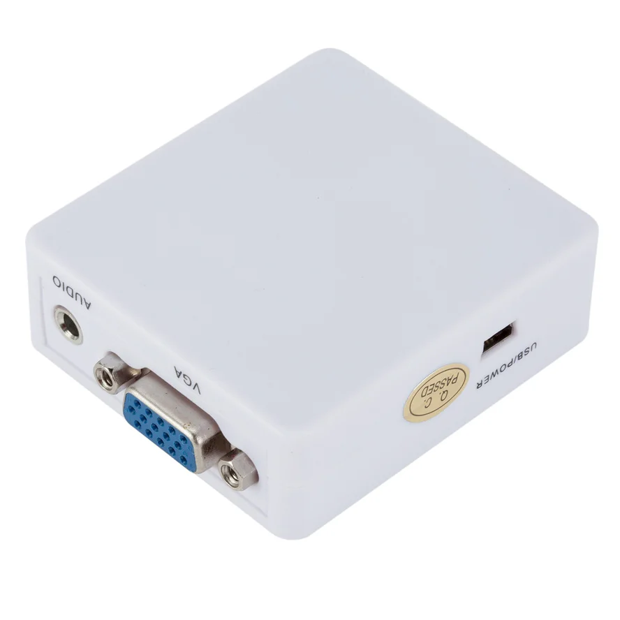 WVVMVV-Conversor Mini VGA para HDMI, VGA2HDMI, Video Box, Adaptador de Áudio, 1080P para Notebook, PC, HDTV, Projetor, TV, Portátil