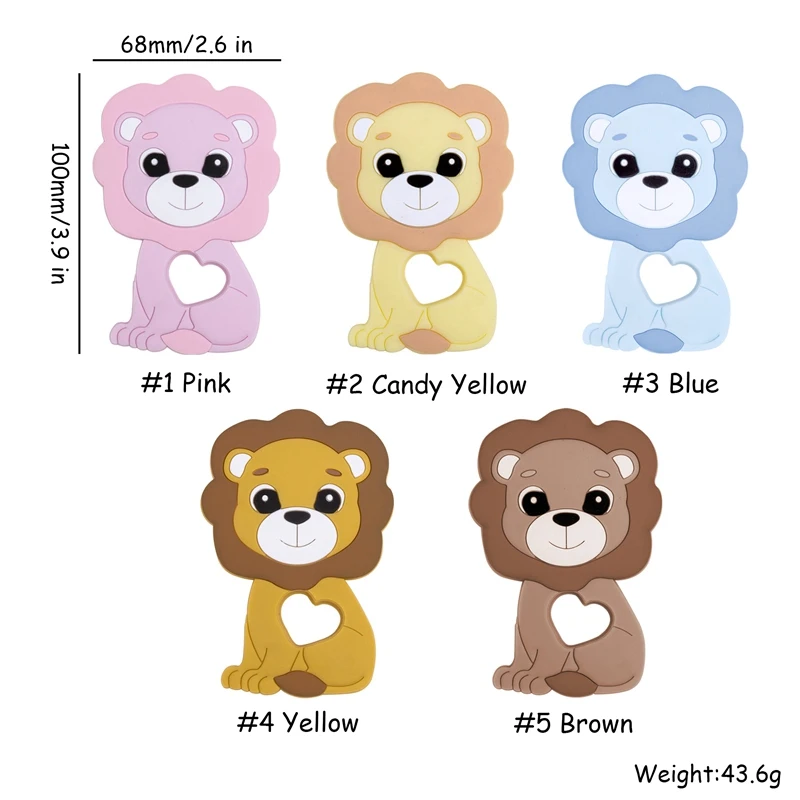 Baby Teether Food Grade Silicone Rodent Lion Shape Diy Pacifier Chain Bpa Free Teething Toy For Teeth Silicone Teether