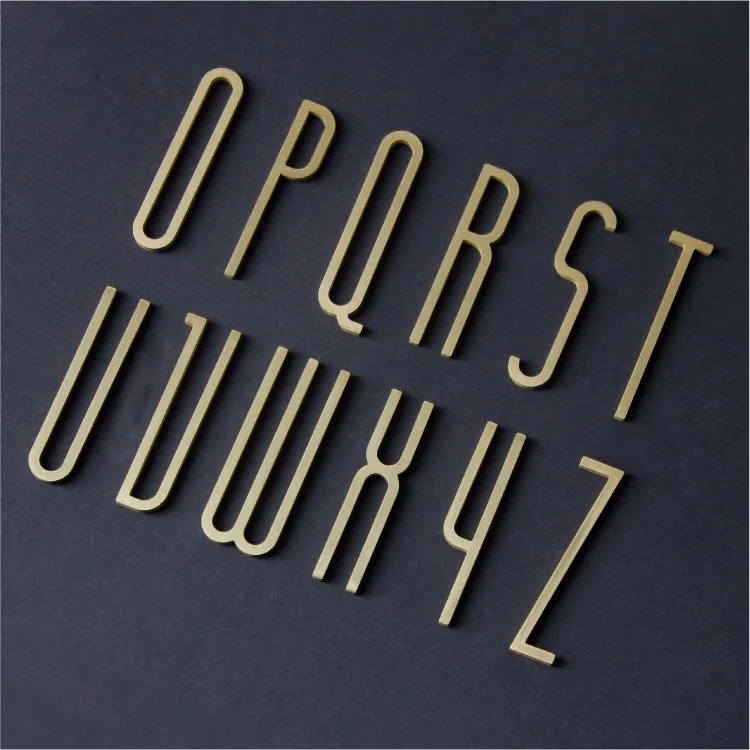 7cm 10cm Self-Adhesive Solid Brass Letters Gold Decorative Letter House Number Shop Name English Letters Copper Home Decoration