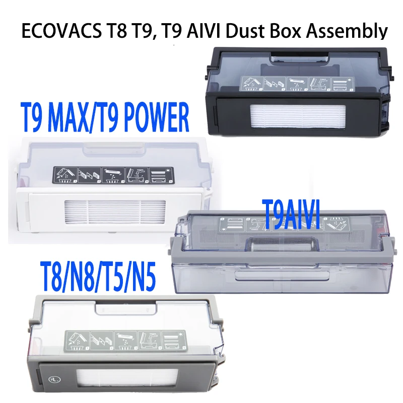 

Original Dustbin ECOVACS Deebot OZMO T8 T8 AIVI T9, T9 MAX T9 Power T9 AIVI Dust Box for Auto Empty Station Cleaner Spare Parts