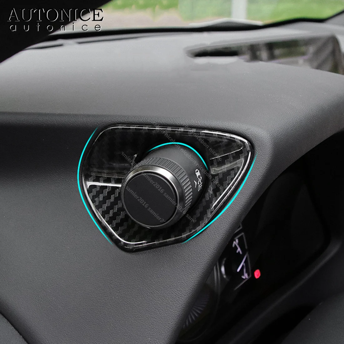 ABS Carbon fiber color Mode adjustment knob is attached to cover Fit For Lexus UX 2019 250H 200 Accessories