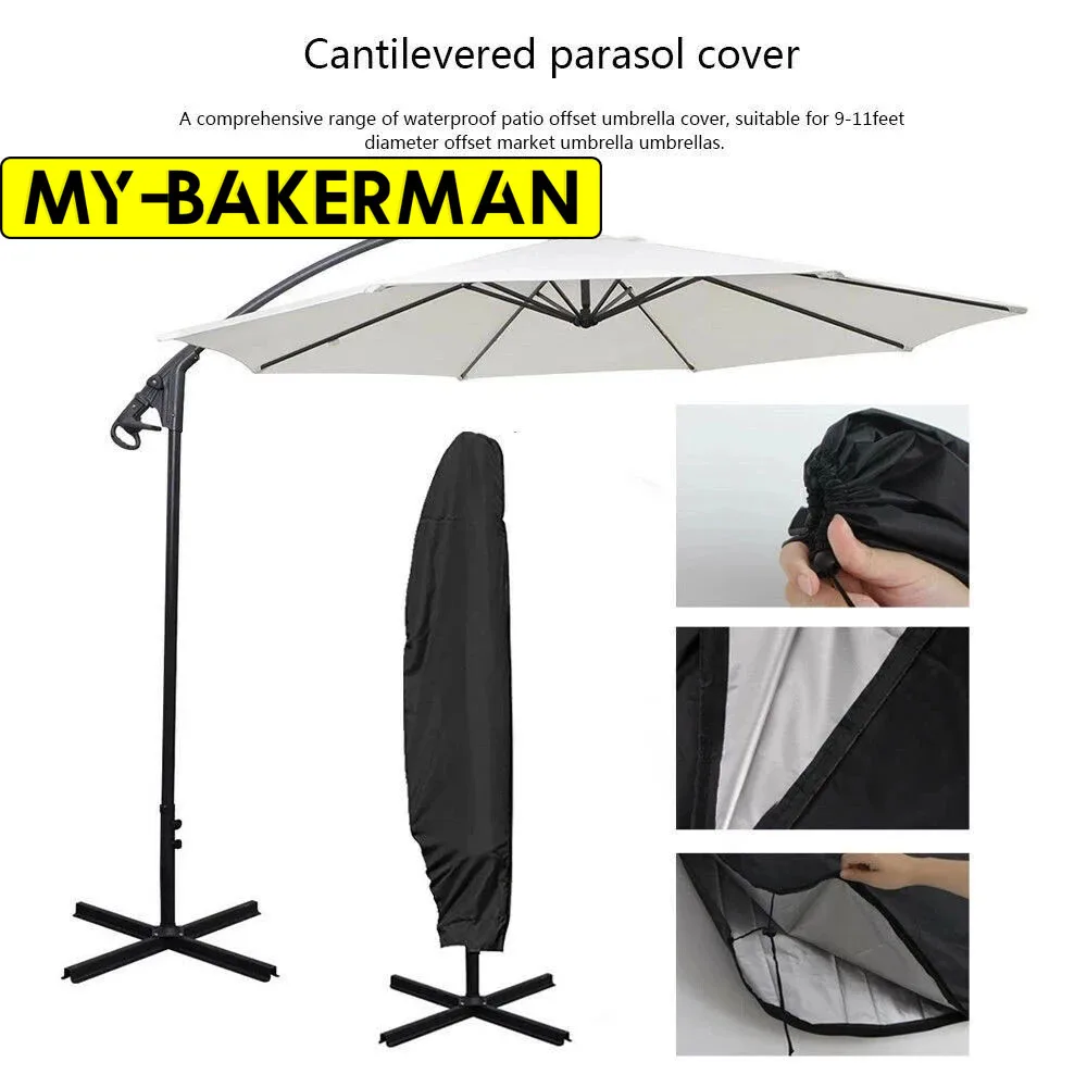 Waterproof Oxford Cloth Outdoor Banana Umbrella Cover Garden Patio Cantilever Parasol Rain Cover Sunshade Umbrella Dust Cover