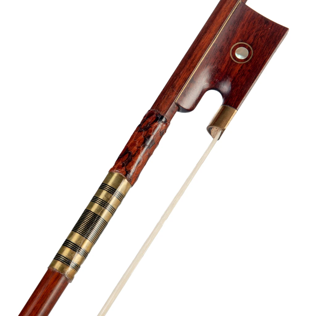 LOMMI Pernambuco Violin Bows 4/4 Full Size Snakewood Frog Parisian Eye Inlay White Mongolia Horsehair Fast Response Fiddle Bows