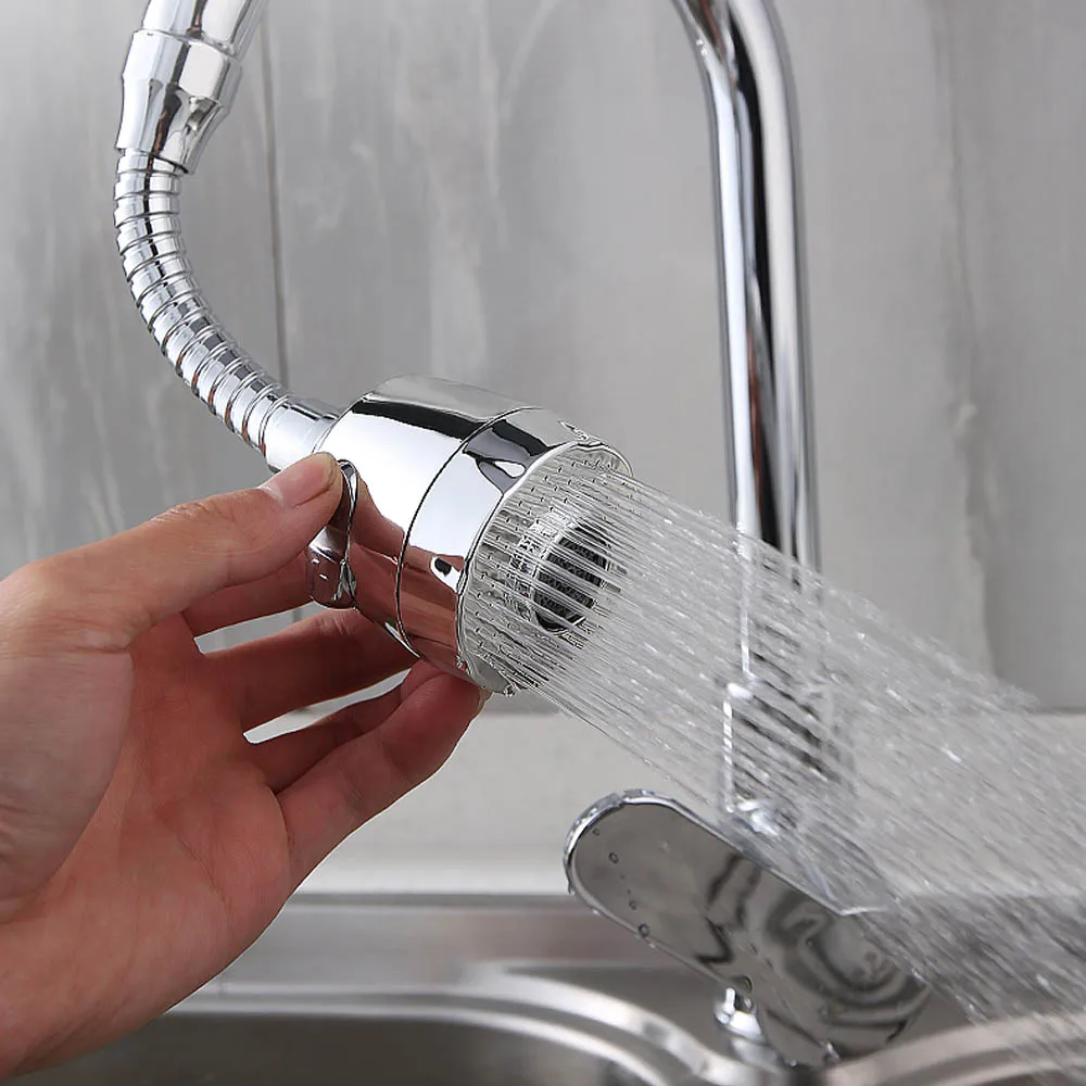 Kitchen Faucet Aerator Sink Tap 360 Degree Rotatable ABS Anti-Splash Sprayer Head Replacement 2 Modes