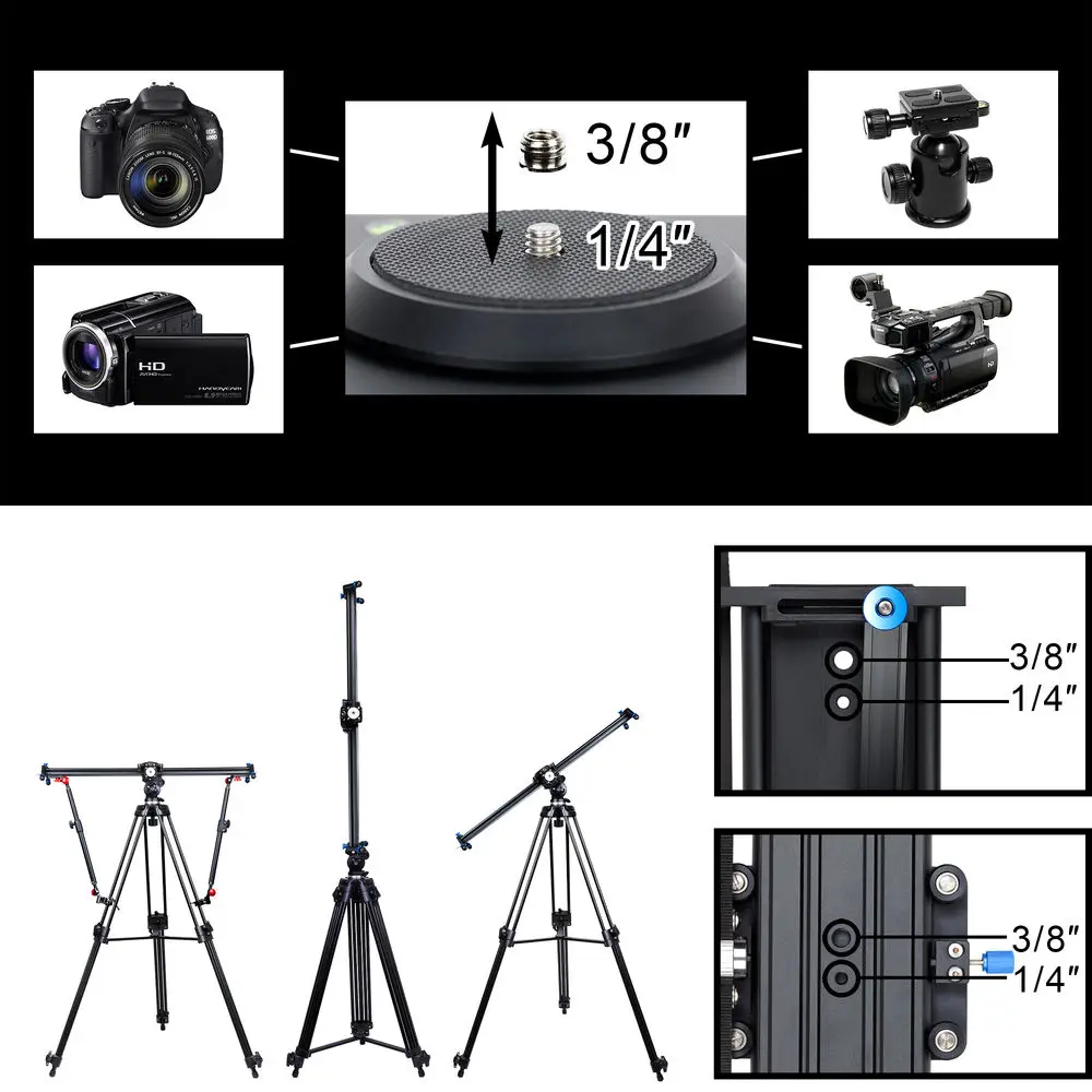 GVM GT-J80D, рельс для фотостудии, 32 дюйма, 80 см, для съемки с замедленной съемкой в режиме замедленной съемки цифровой зеркальной камеры