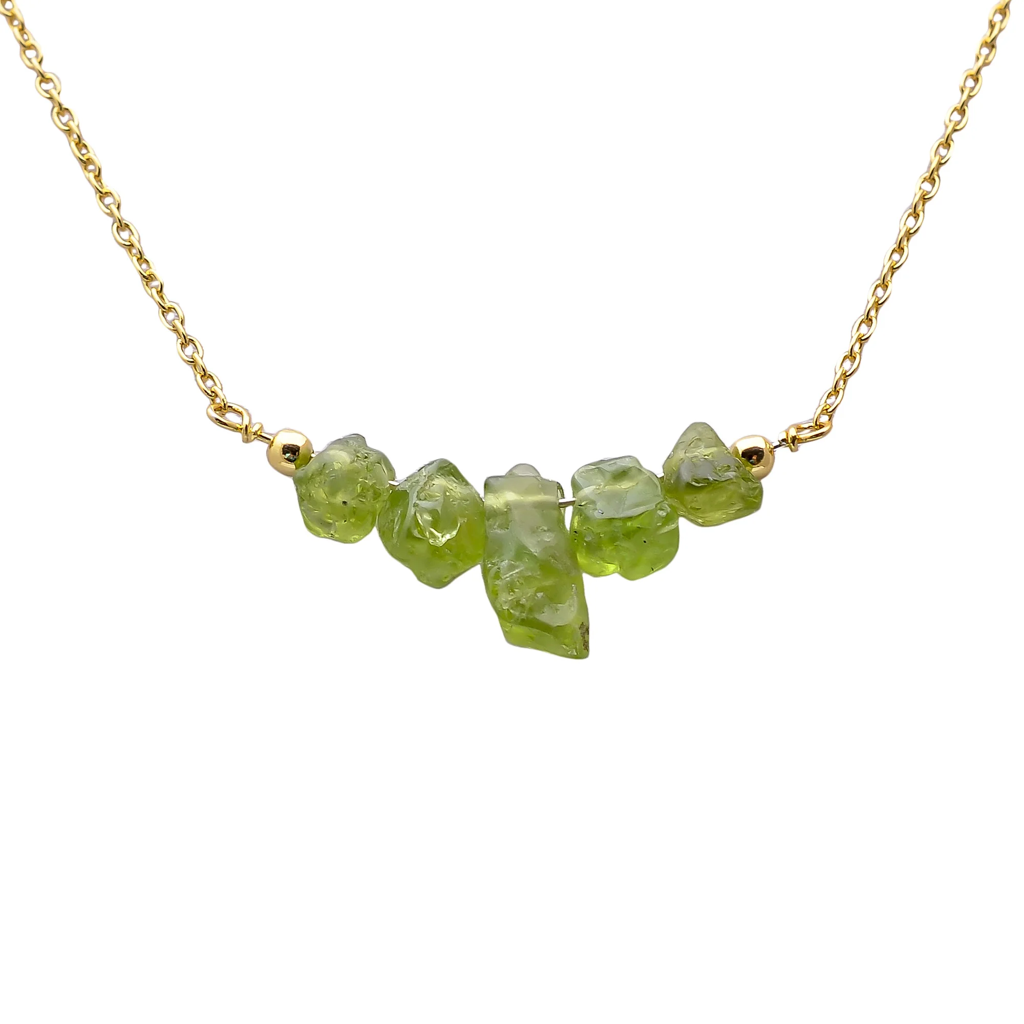 

bolai jewelry, handmade peridot necklace, 925 sterling silver,A delicate ornament designed for women