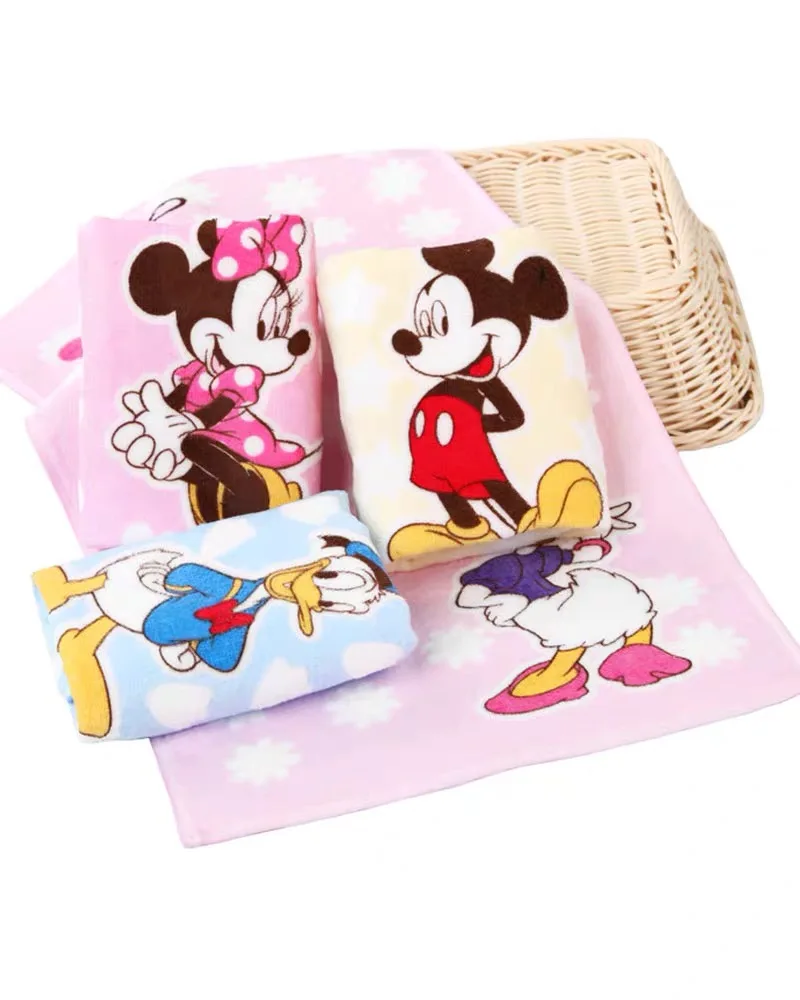 Disney Minnie Mickey Mouse Towel Cartoon Donald Duck Adult Boy Girl Kids Soft Water-Absorbing Quickdrying Face Towel 25X50CM