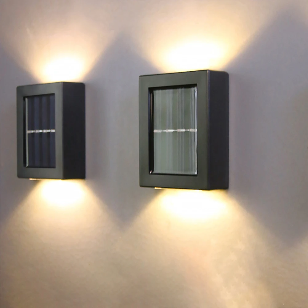 Applique murale LED solaire, style nordique, luminaire décoratif d'extérieur, idéal pour un jardin ou une rue, 2 unités