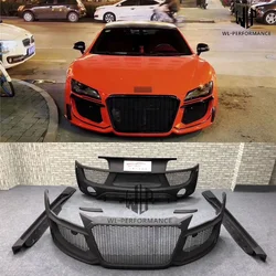 High Quality Frp Unpainted / Carbon Fiber Car Body Kits Front Bumper Rear Bumper Side Skirts Car Styling for Audi Tt R8 Body Kit