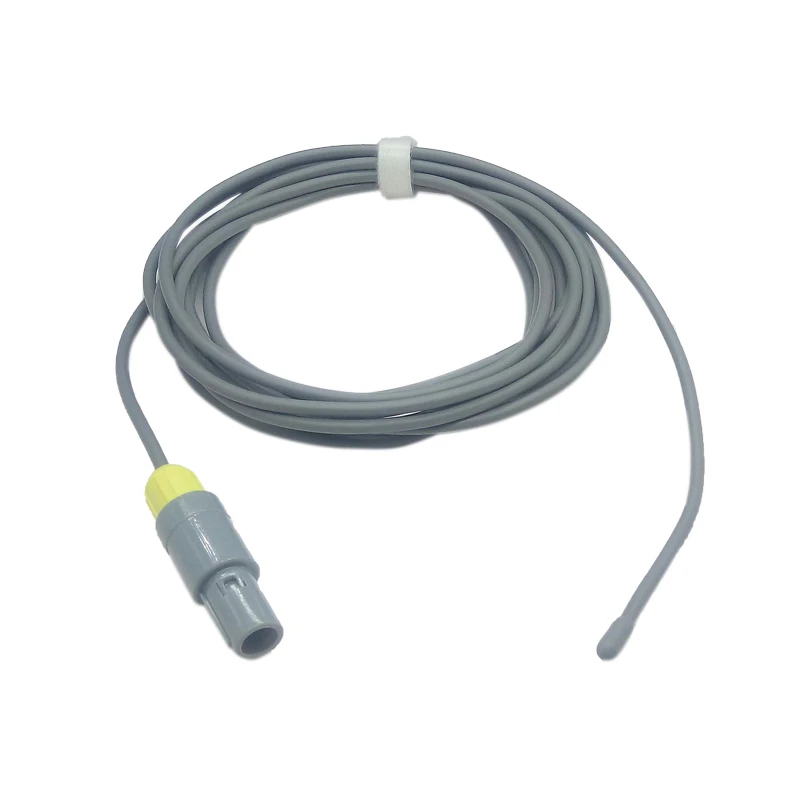 Reusable Medical Temperature Probe 10K Adult Rectal Esophageal Temp Sensor 2 Pin For Creative PC1000 PC-5000 Patient Monitor