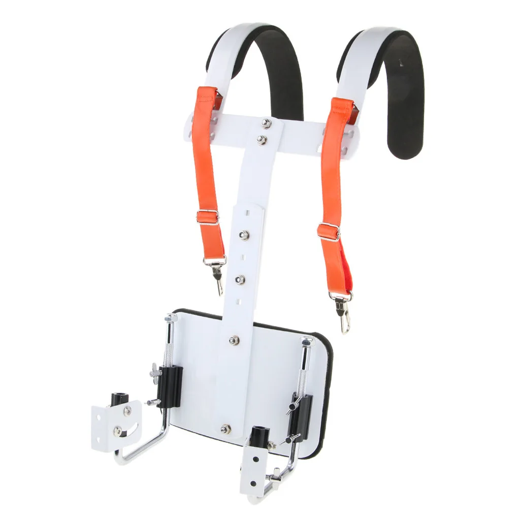 Aluminium Alloy Marching Snare Drum Bass Drum Carrier Support with Thickened Sponge Shoulder Pad, Great for Drum Player