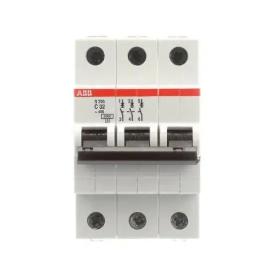 

S203-C32 10113660 2CDS253001R0324 Circuit Breaker; 3-Pole; C Curve; 32A; 6kA; 480Y/277VAC; Handle; Screw Termin.