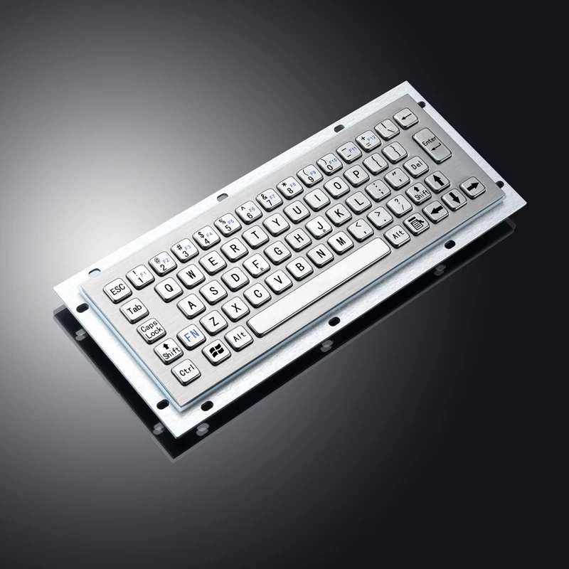 Mini 65 Keys Compact Industrial Computer Waterproof Stainless Steel Metal Keyboard For Kiosk CNC Machine