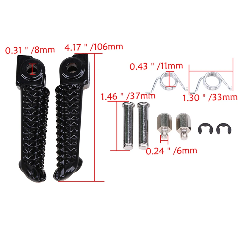 POSSBAY Black CNC Aluminum Foot Pegs Motorcycle Front Footrest Pedals Motorcycle Rear Foot Pegs for Yamaha fz1 Footrest Pedal