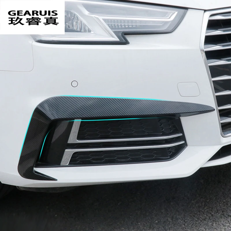 

Car Styling Front Fog Lamp Wind Knife Cover Strips Trim For Audi A4 B9 2017-2019 Spoiler Air Knife Exterior Modified Accessories