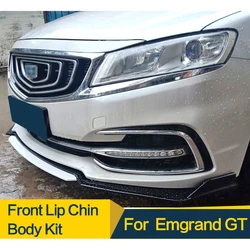 Front Bumper Spoiler Protector Plate Lip Body Kit Carbon Surface Chin Shovel Contrast Color Design For Emgrand GT 2017 - 2018