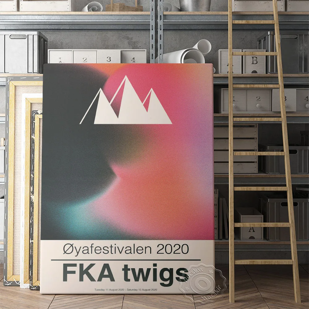 ملصق مهرجان أويا 2020 Fka Twigs، مطبوعات مجموعة مراوح Fka Twigs، صورة جدار الموسيقى الإلكترونية بريطانية، فن جداري تجريدي