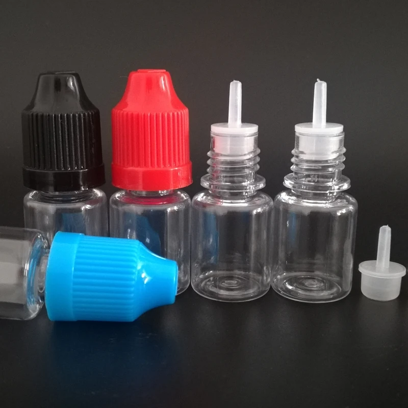 

500pcs 5ml PET E Liquid Needle Bottle Empty Plastic Dropper Bottle With Childproof Caps And Fine Tips