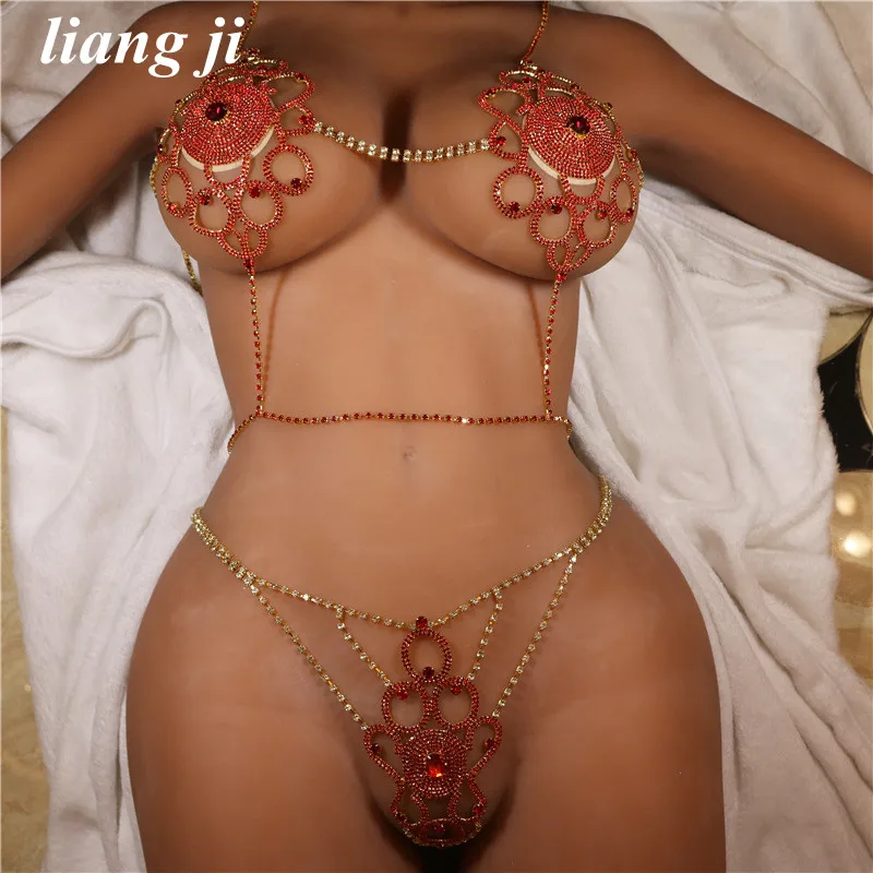 Chest Chain Sexy Bikini Crystal Body Chain Three Point Thong Bra Chain Waist Chain Abdominal Chain Beach Outfit портупея Jewelry