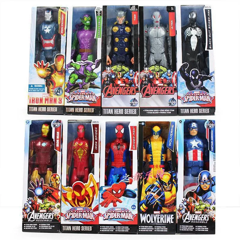 Marvel Super Heroes Avengers Thanos Black Panther Captain America Thor Iron Man antman Hulkbuster Hulk Action Figure Dolls 30cm