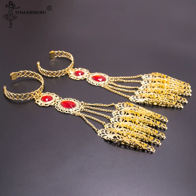 Bijoux dorés indiens pour la danse du ventre, costume de phtalcot thaïlandais, 2 pièces, nouveau