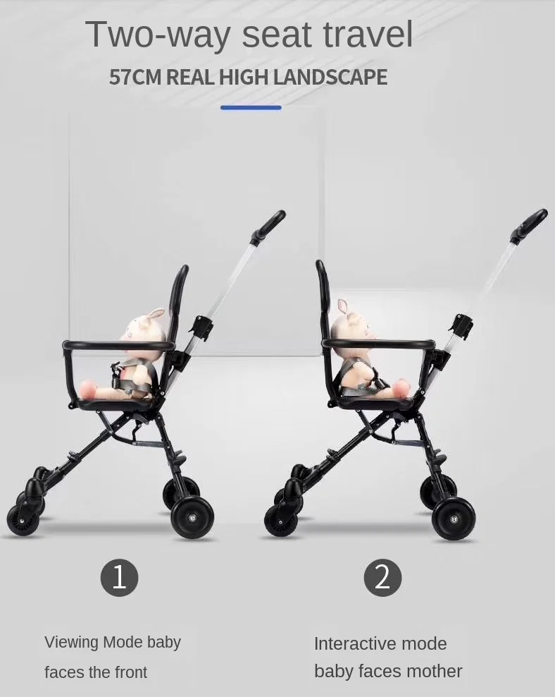 Portable Carriage Lightweight 3.9KG Baby Walking Tool Baby Four-Wheeled Cart Artifact Baby Stroller Foldable Dolly