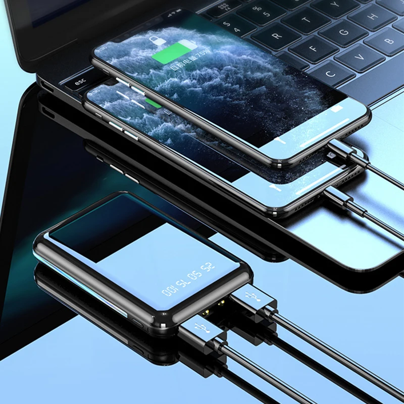 Mini banco de energia com carregamento USB carregador portátil bateria externa para Xiaomi iPhone 14 13 Pro Samsung Poverbank 20000mAh