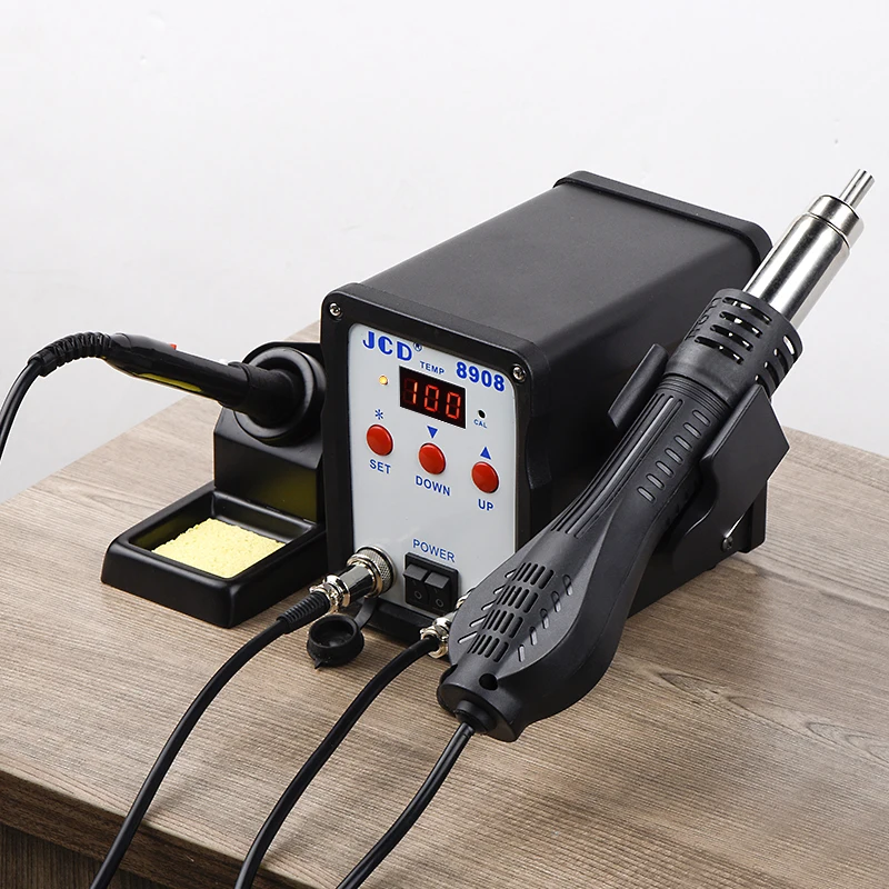 JCD 2 In 1 soldering station SMD BGA Rework LCD Digital 750W Station Hot Air Gun Welding Repair soldering iron tools 8908