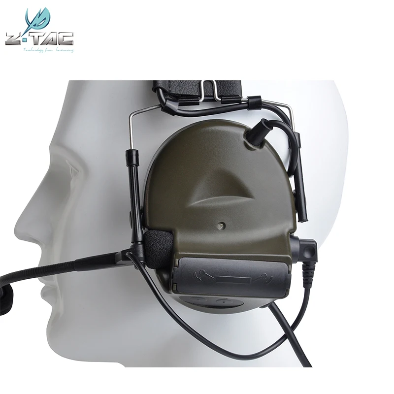 Z-Tactical Z-TAC Softair Comtac II zPeltor Headphone No Noise Reduction Function with PELTOR PTT Push To Talk Headset Adapter