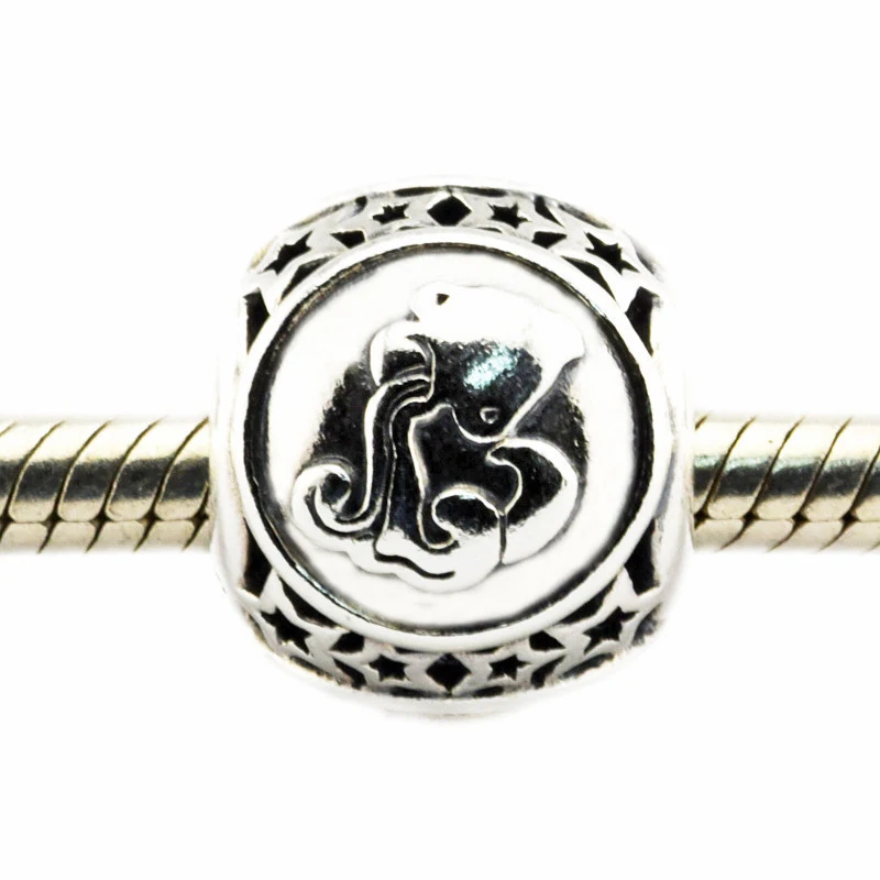 

Aquarius Star Sign Charm Beads for Jewelry Making Birthday Silver 925 Jewelry Vintage Beads for Charms Bracelets Women Jewelry