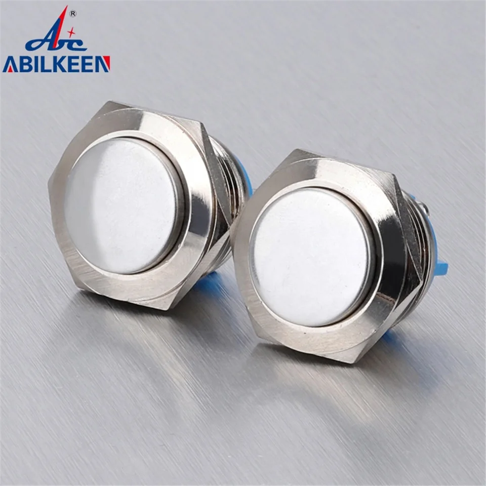 16/19/22MM Waterproof  IP67  Stainless Steel  High Round Head 1NO Momentary/ Self locking Metal  Push Button  Switch