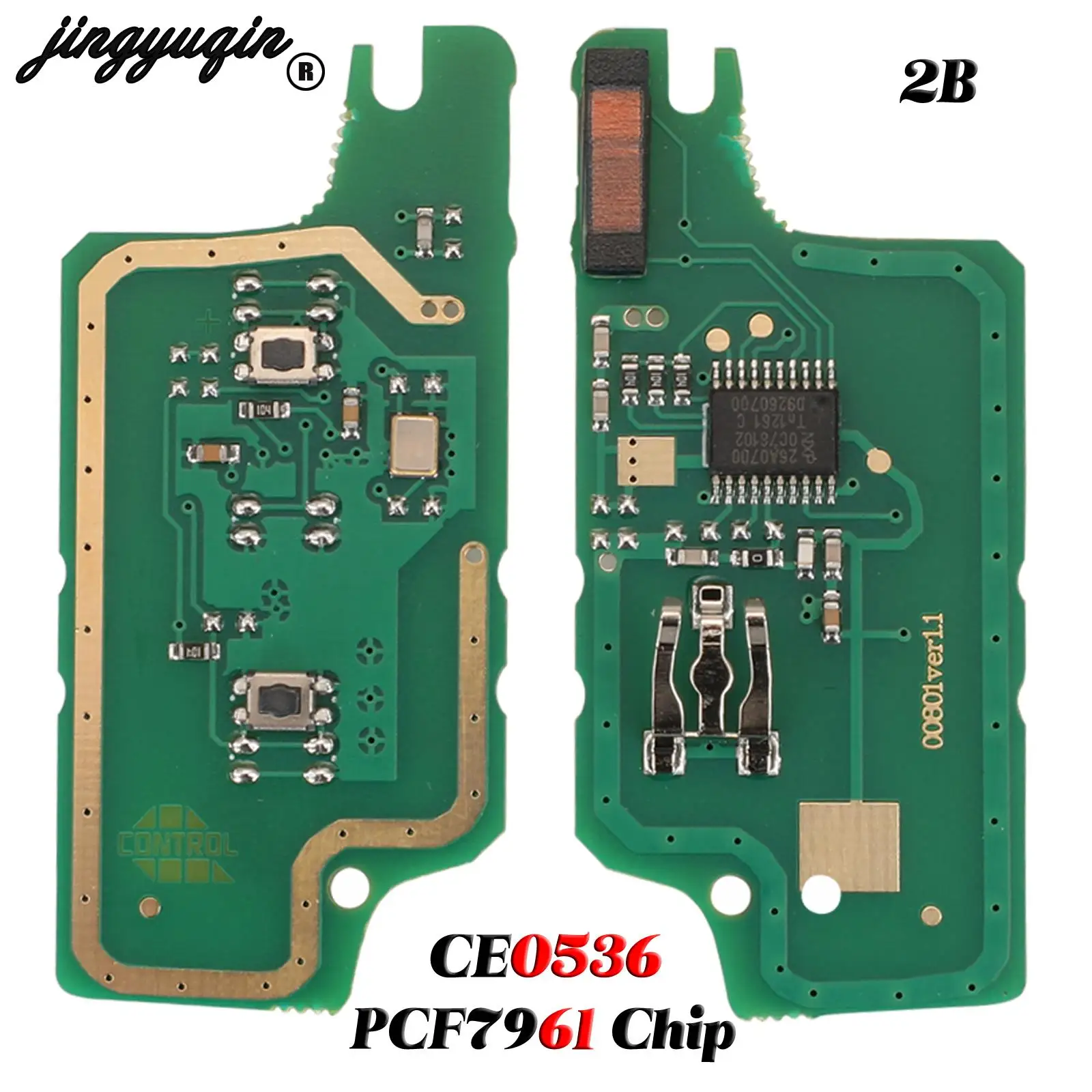 jingyuqin 2/3 Buttons For Peugeot 407 407 307 308 607 Citroen C2 C3 C4 C5 ASK/FSK Remote Key Circuit Board CE0523/36 pcf7941/61