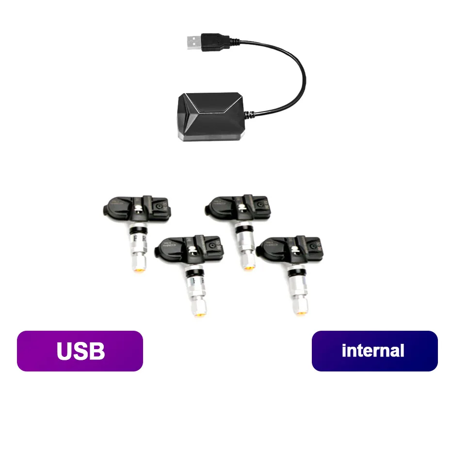 USB Android TPMS sistema di monitoraggio della pressione dei pneumatici trasmissione Wireless 8 bar 116 psi sistema di allarme interno 5V esterno