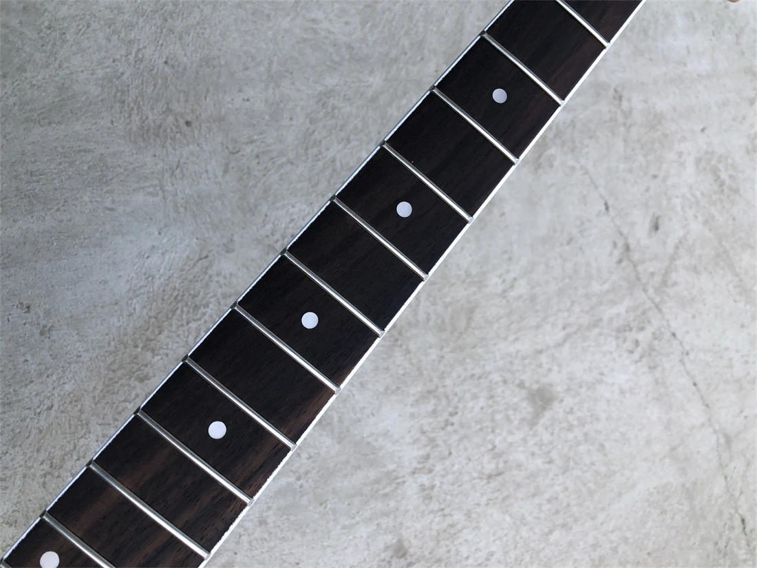 DIY Big Head Electric Guitar Neck  Maple 21 Frets 25.5in Rosewood Fingerboard Dot Inlay Gloss