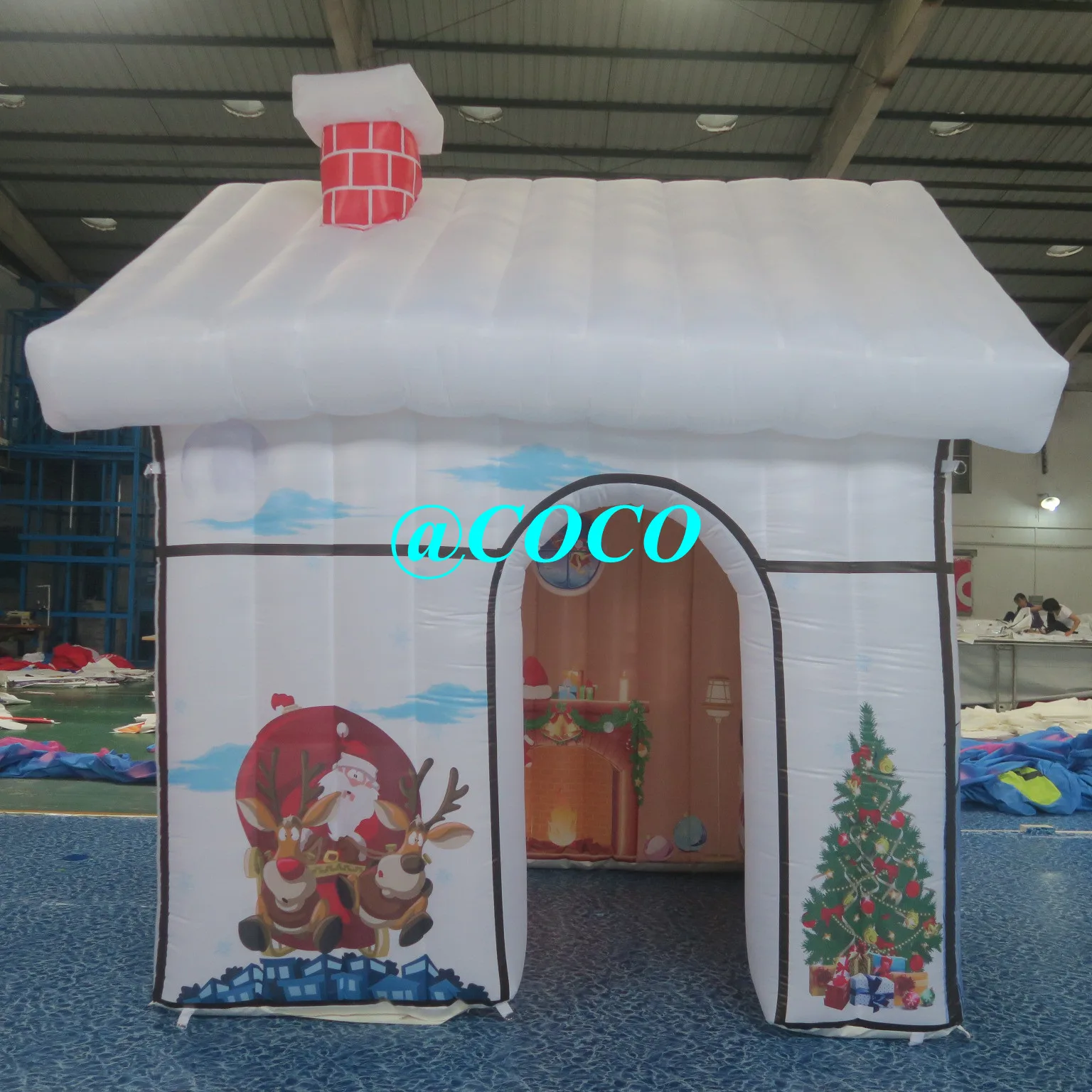 

3x3x2.5m high Christmas decorations giant Inflatable Santa Grotto, Christmas house tent inflatable