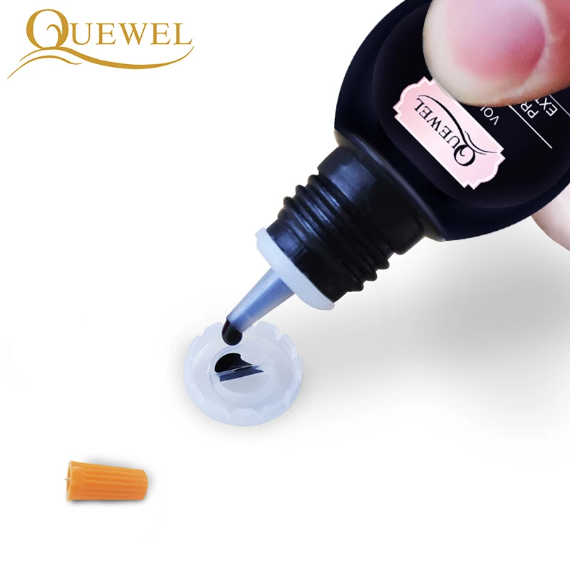 Quewel 5ml Eyelash Glue 1-2S Dry Volume Lashes Glue Fast Dry Individual False Eyelashes Extensions Black Adhesive 6-7 weeks