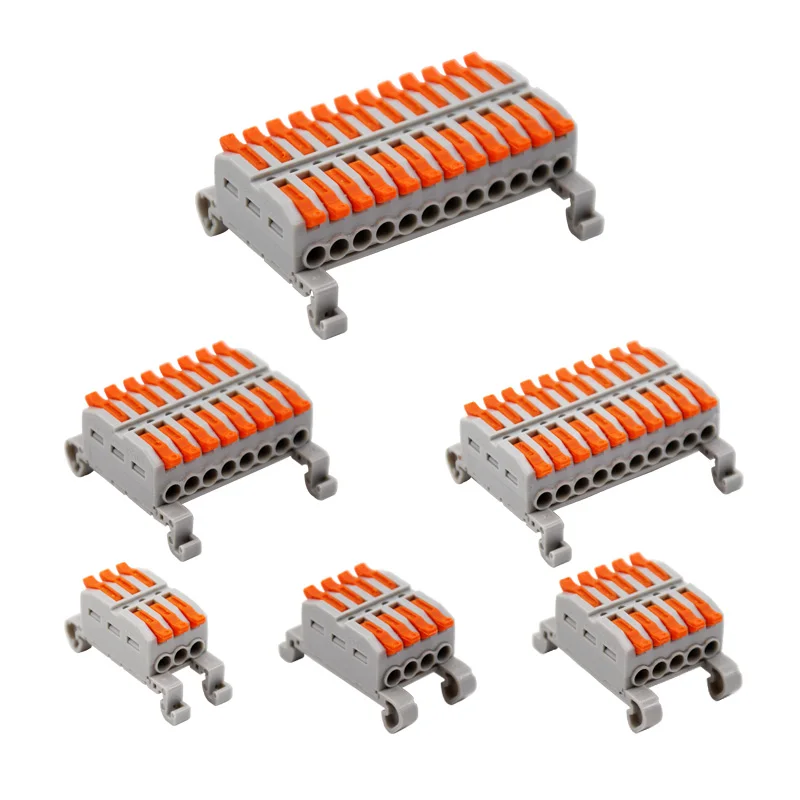 

Rail TypeCable Connectors Universal Wiring Cable Connector Fast Home Compact wire Connection push in Wiring Terminal Block