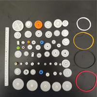 Plastic Gears Set DIY Assembly Toy Teeth Belt Worm Band Wheel Sector Crown Double Shaft Layer Helicopter Car Parts