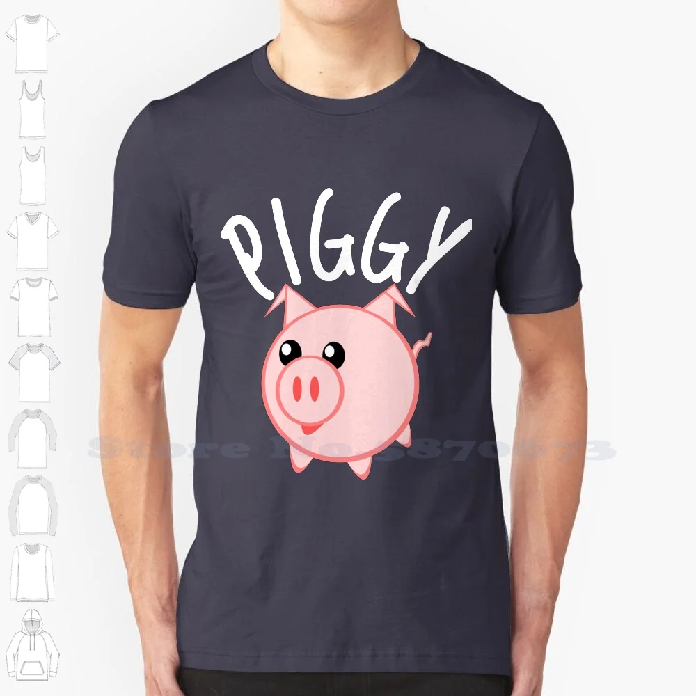 Cute Piggy Pig 100% Cotton T-Shirt Cute Cartoon Kawaii Adorable Animals Pigs Farm Funny Piggies Pink Baby Guinea Pig