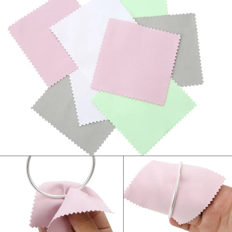 20pcs Polish Polishing Cloth Silver Color Cleaning Polishing Cloth Soft Clean Wipe Wiping Cloth For Silver Gold Jewelry Tool