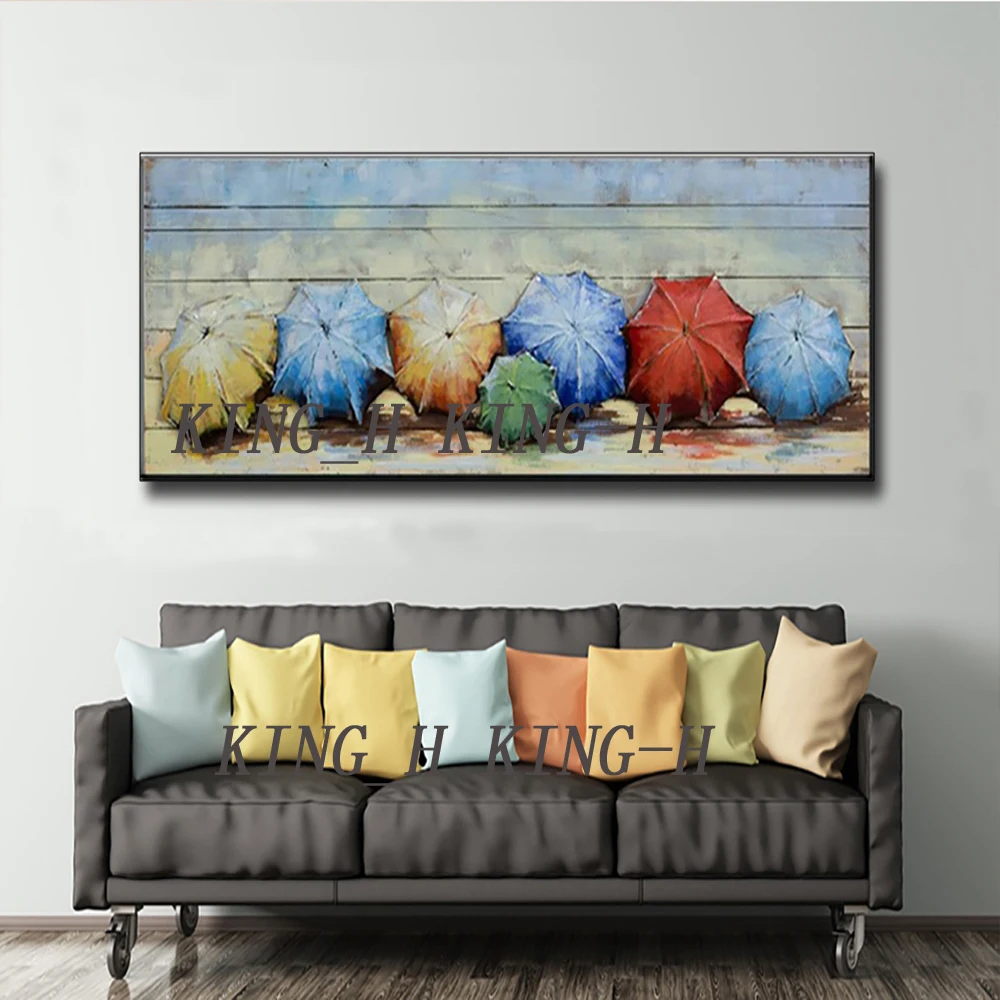 Hand-drawn or umbrella reality of realistic oil painting in oil painting of children room decorate the living room sofa hall off