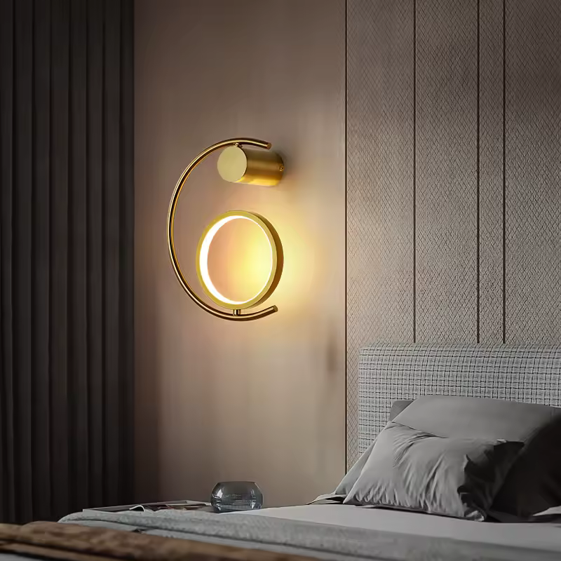קיר ליד מיטת מנורת LED מאסטר שינה אור יוקרה creative עיצוב מנורת קיר מודרני מינימליסטי סלון רקע קיר מנורה