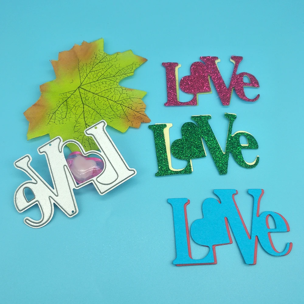 Beautiful English letters LOVE metal cutting knife mold paper crafts scrapbook card template DIY decoration accessories