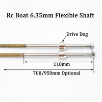 Rc Boat 6.35mm 1/4'' Flexible Shaft Length 700/950mm Soft Shaft Positive (Left)& Reverse(Right)  Propeller Shaft With Drive Dog